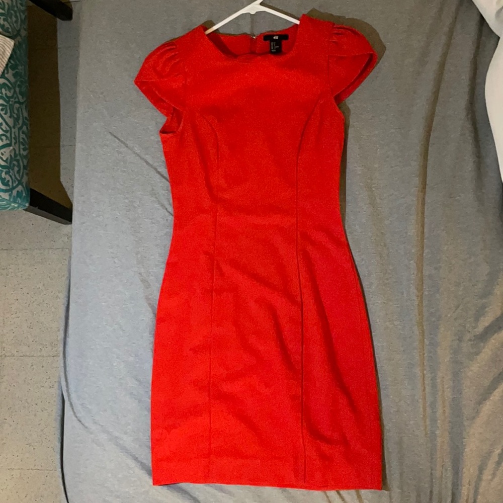 Business casual red dress